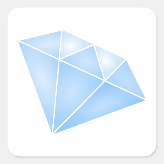Sticker Carré Carat diamant bleu brillant (Devant)