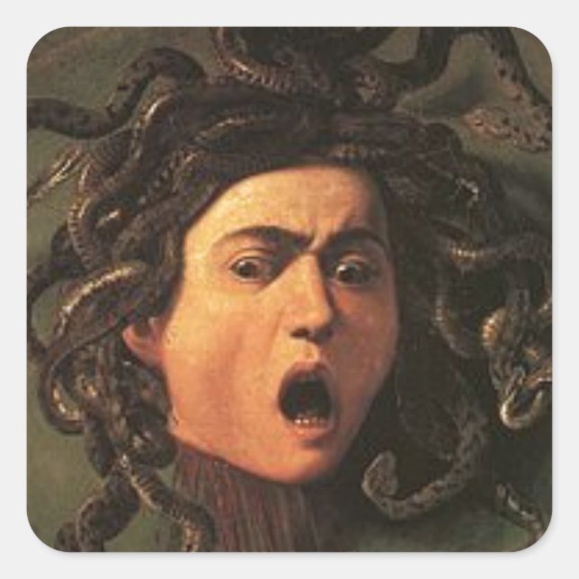 Sticker Carré Caravaggio - Medusa - Classic Italian Artwork (Devant)