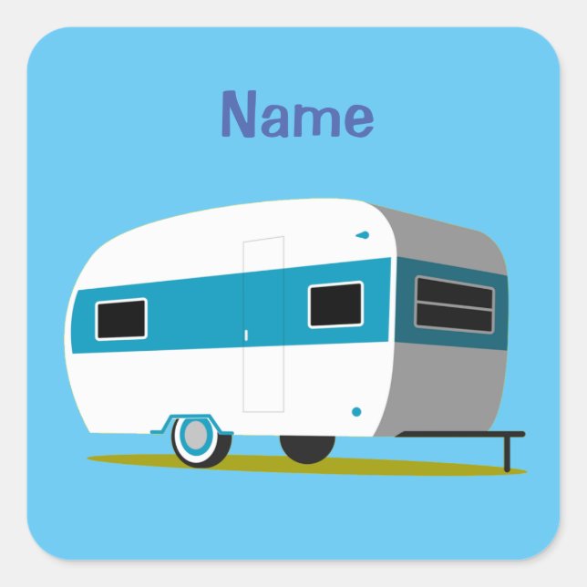 Sticker Carré Caravan Camper RV Thunder_Cove (Devant)