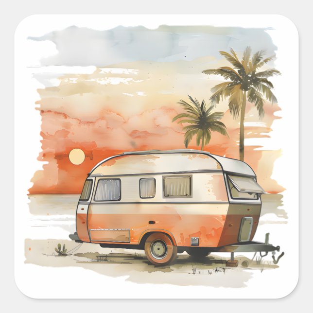 Sticker Carré Caravane (Devant)