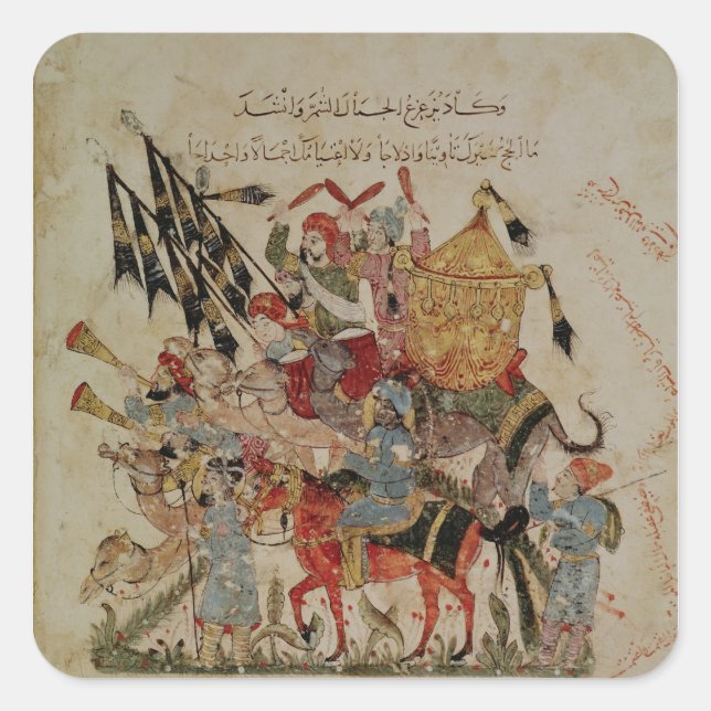 Sticker Carré Caravane allant à Mecque (Devant)