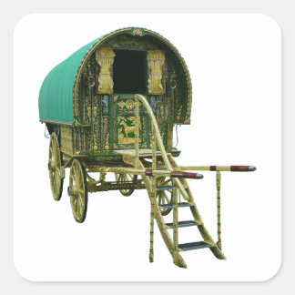 Sticker Carré Caravane de bowtop tzigane