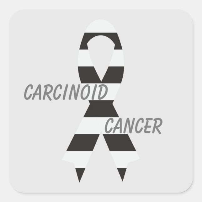 Sticker Carré Carcinoïde Cancer Zebra Awareness Ribbon par Janz (Devant)