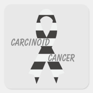 Sticker Carré Carcinoïde Cancer Zebra Awareness Ribbon par Janz