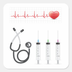 Sticker Carré Cardiaque santé cardiaque Médicale