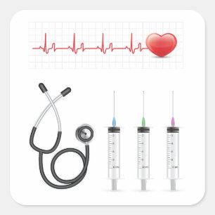 Sticker Carré Cardiaque santé cardiaque Médicale