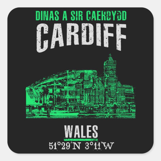 Sticker Carré Cardiff (Devant)