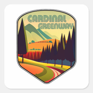Sticker Carré Cardinal Greenway Couleurs de l'Indiana