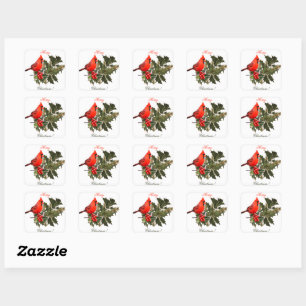 Sticker Carré Cardinal sur enveloppe Holly Scellés/Étiquettes/Au