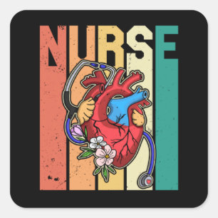 Sticker Carré Cardiologie Cardiologue Cardiographe Infirmière Pr