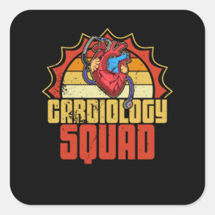Sticker Carré Cardiologie Cardiologue Cardiographe Infirmière Pr