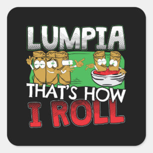 Sticker Carré Caricature alimentaire philippine Lumpia