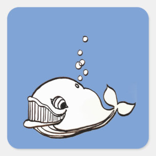 Sticker Carré Caricature baleine