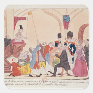 Sticker Carré Caricature de la manière de rendre aristocratique