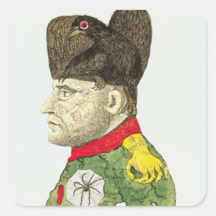 Sticker Carré Caricature de Napoléon Bonaparte