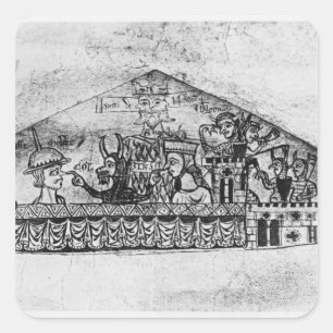 Sticker Carré Caricature des Juifs anglais, d'un Haggadah