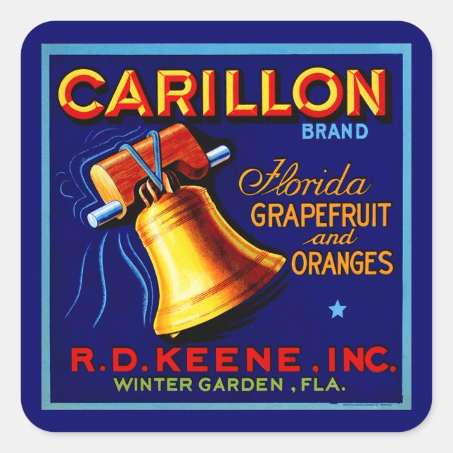 Sticker Carré Carillon Florida Grapefruits (Devant)