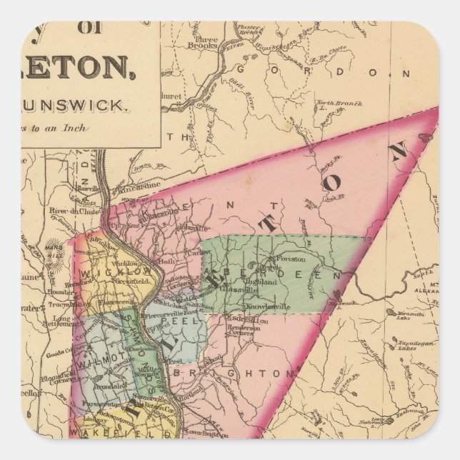 Sticker Carré Carleton Co., NB (Devant)