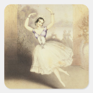 Sticker Carré Carlotta Grisi (1819-99) dans le ballet du Peri