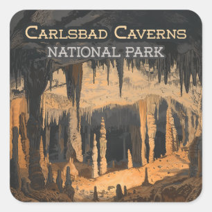 Sticker Carré Carlsbad Cavernes Parc national Nouveau-Mexique