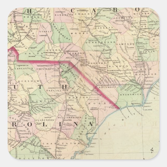 Sticker Carré Carolina N & S 2 (Devant)