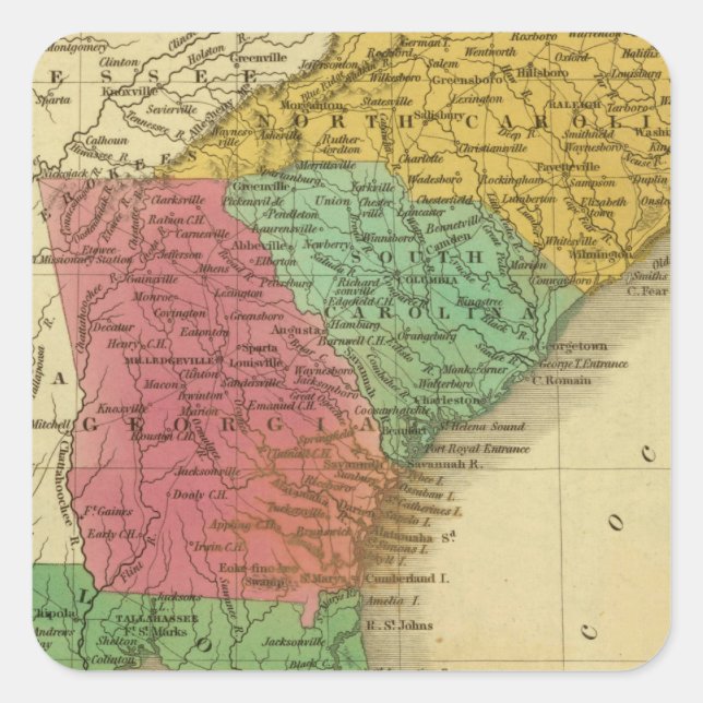 Sticker Carré Carolina N & S 3 (Devant)