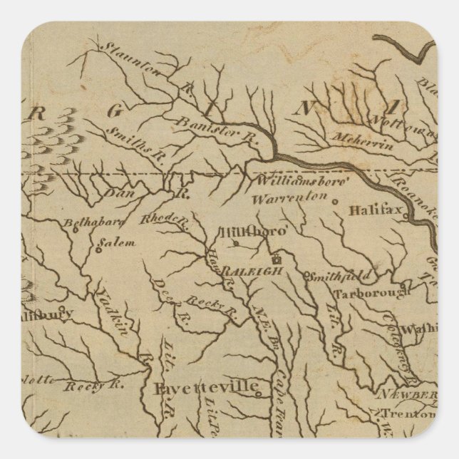 Sticker Carré Caroline du Nord (Devant)