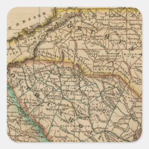 Sticker Carré Caroline du Nord, Caroline du Sud, Géorgie