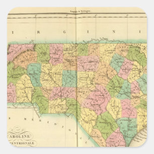 Sticker Carré Caroline du Nord États-Unis
