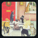 Sticker Carré Carols de Christmas<br><div class="desc">Carols de Noël Scott Pat / Collection privée / Bridgeman Images</div>