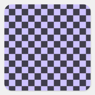 Sticker Carré Carré à motif damier noir et vert acide