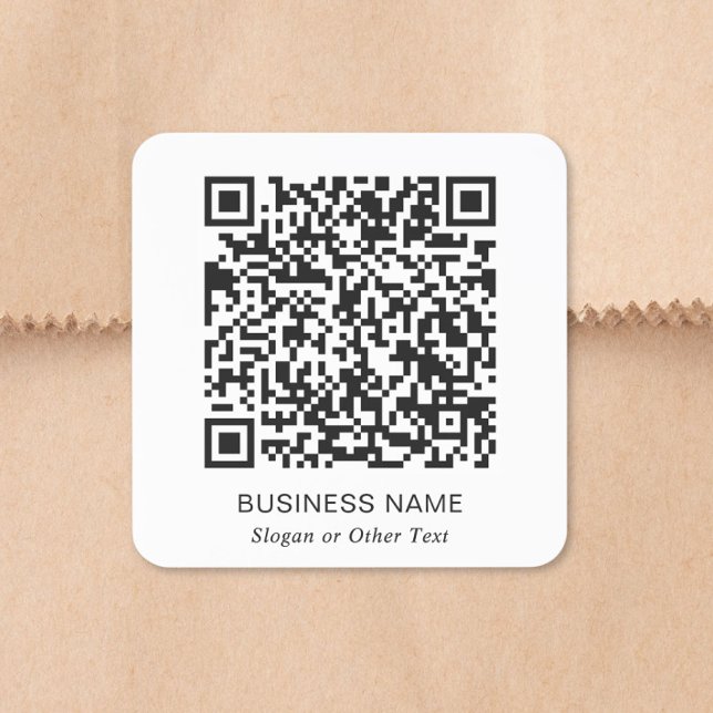 Sticker Carré Carré Affaires Code QR (QR Code Business Square Square Sticker)
