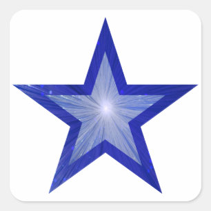 Sticker Carré carré blanc de l'autocollant Dark Blue Star