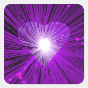 Sticker Carré carré d'autocollant de coeur mauve