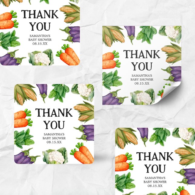 Sticker Carré Carré de Baby shower cultivé localement (Locally Grown Baby Shower Square Sticker)