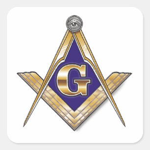 Sticker Carré Carré et boussoles discrets de bleu