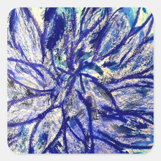 Sticker Carré Carré forme Rare Bleu Dalhia