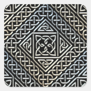 Sticker Carré Carré noir en argent Formes Celtic Knotwork Motif