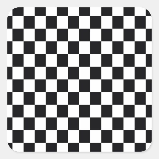 Sticker Carré Carré noir et blanc (Devant)