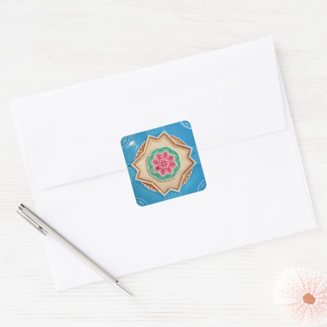 Sticker Carré Carreaux de Majolica Art Nouveau (Enveloppe)