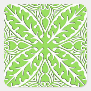 Sticker Carré Carreaux marocains - vert citron et blanc