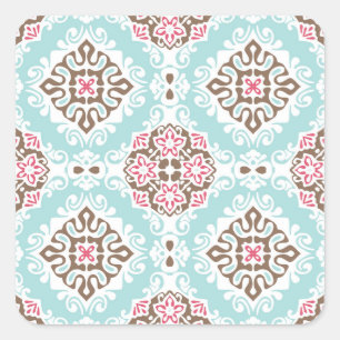 Sticker Carré Carrelage Abstrait : Motif Vintage sans fil