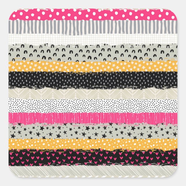 Sticker Carré Carrelage en Patchwork : Conception Versatile Sans (Devant)