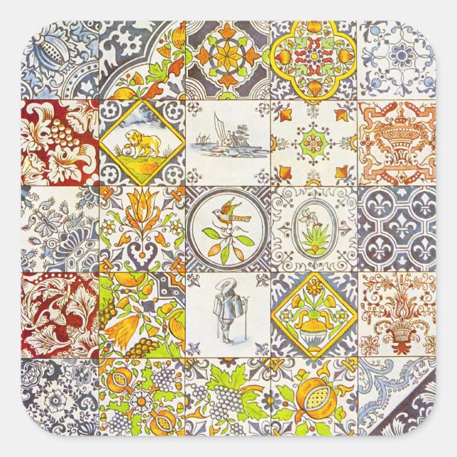 Sticker Carré Carrelage néerlandais (Devant)