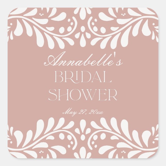 Sticker Carré Carrelage Talavera Rose Fiesta Espagnole Réception (Devant)