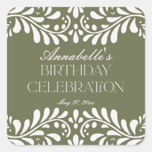 Sticker Carré Carrelage Talavera Vert Espagne Fiesta Anniversair