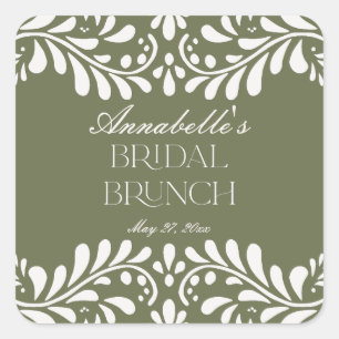 Sticker Carré Carrelage Talavera Vert Espagne Fiesta Bridal Brun