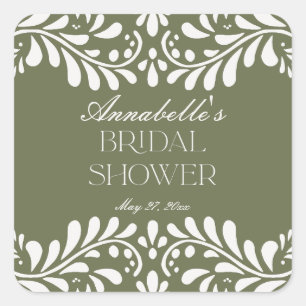 Sticker Carré Carrelage Talavera Vert Fête des mariées Fiesta es