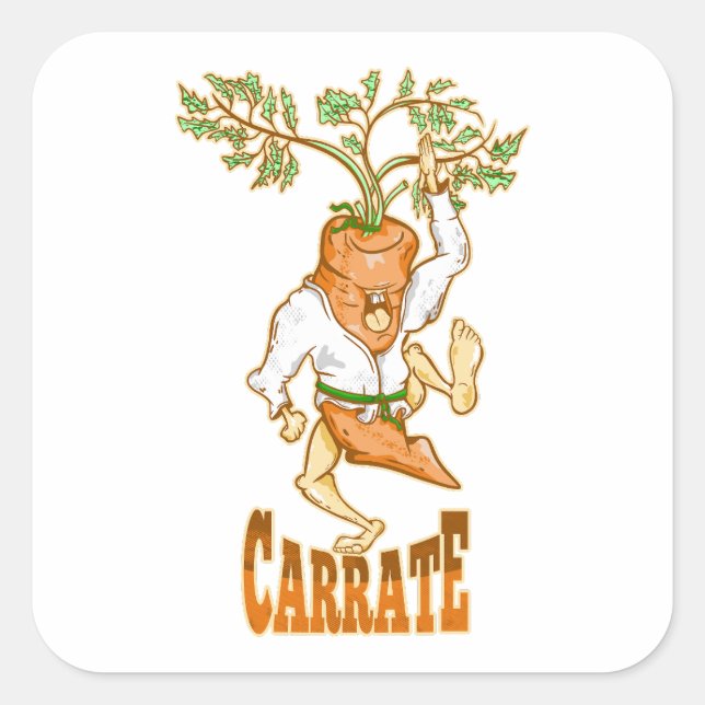 Sticker Carré Carrot Karate CARRATE (Devant)