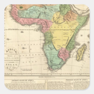 Sticker Carré Carte 2 d'atlas de l'Afrique
